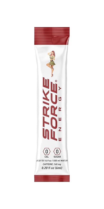 Strike Force Energy Drink Mix - Original Flavor - Natural Tasting Caffeine Drink - Turn Any Drink into a Healthy Energy Drink - Zero Calories, Keto Friendly, Sugar Free, Pre Workout (10 Liquid Packs)