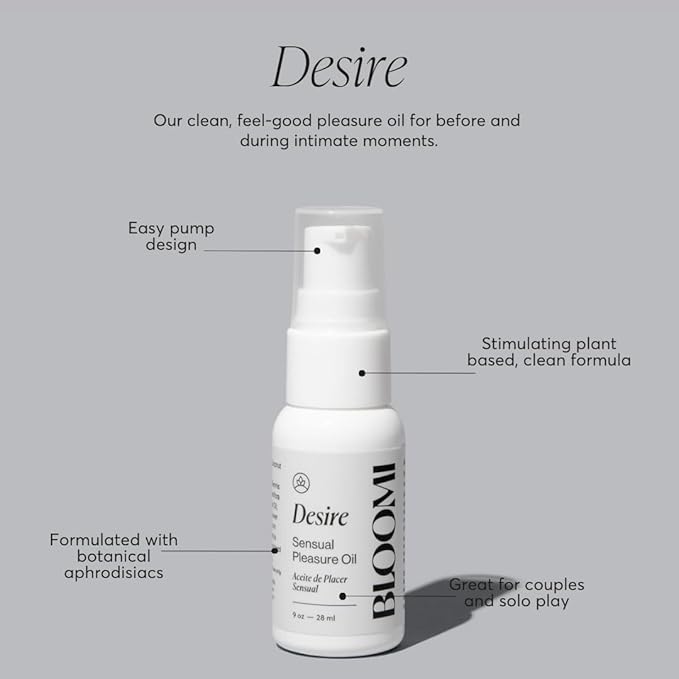 Bloomi Desire Body Oil, 0.9oz – Lightweight Fragrance-Free Massage Oil for Relaxation, Soothing Skincare, and Moisturizing Therapy – Vegan Formula with Natural Ingredients (2)