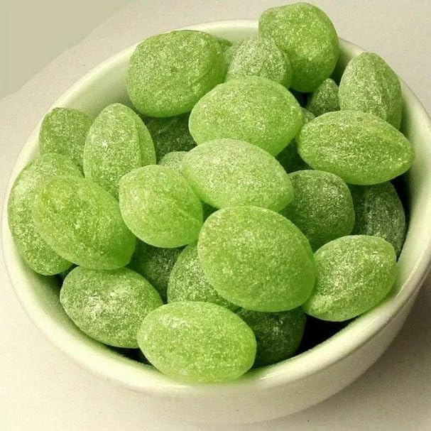 Claeys Green Apple Sanded Drops 2LB Approx 145 Hard Candy Drops - St Patricks Day Green Snacks & Treats, Bulk Candy Green Suckers - Hard Candy St Patricks Day Snacks for Kids & Adults