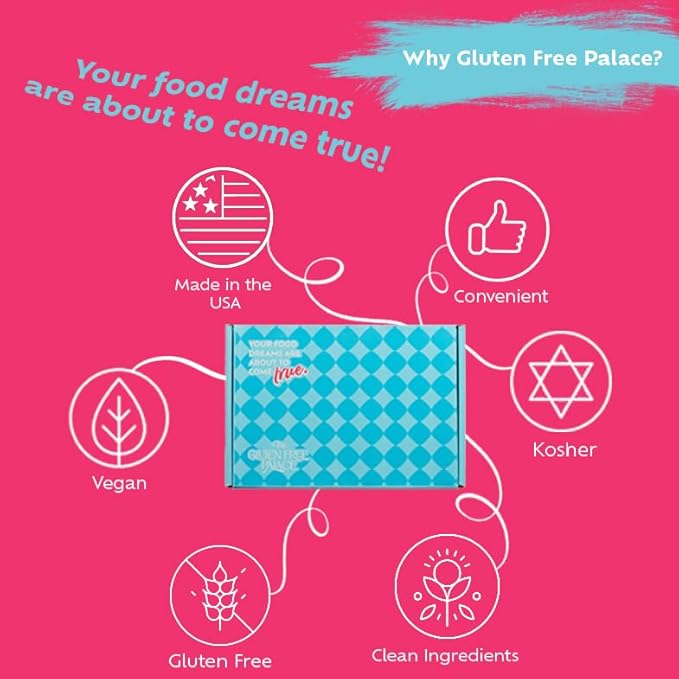 Gluten Free Palace Snacks Gift Basket – Gluten Free, Dairy Free & Vegan Snack Box for Adults – Birthday, Thank You & Corporate Gift Treats (40 Count)