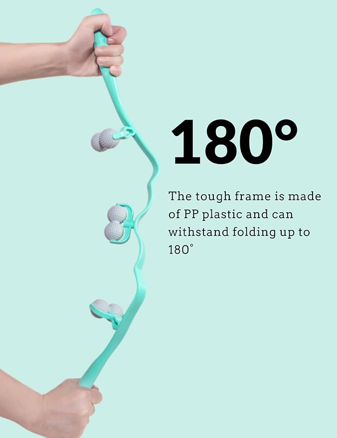 Upgrade Neck Massager, Neck Massager for Pain Relief deep Tissue, 6 Balls Massage Roller,Manual Massager, Shoulder Massager, Handheld Neck and Back Massager Roller Legs Shoulder Relaxer