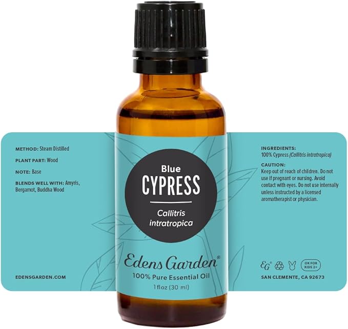 Edens Garden Cypress- Blue Essential Oil- 100% Pure Premium Grade, Undiluted, Natural, Therapeutic, Aromatherapy, The Best for Diffuser, Skin, Candle, Kid Safe 30 ml (1 fl oz)