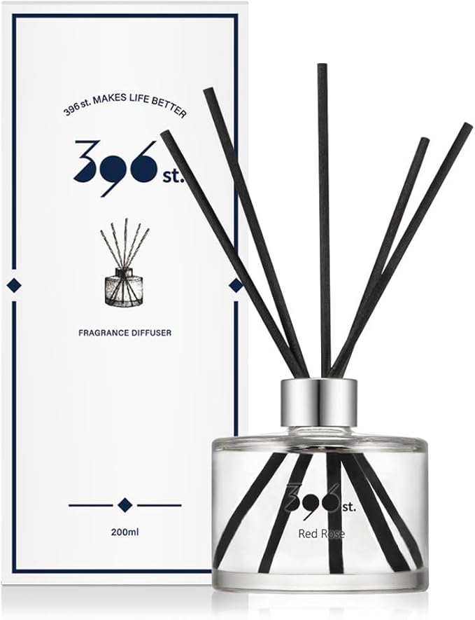 396 st. Reed Diffuser, Red Rose, 200ml(6.7oz) / Reed Diffuser Sets, Home Fragrance, Scented Oils, Home & Bathroom Décor