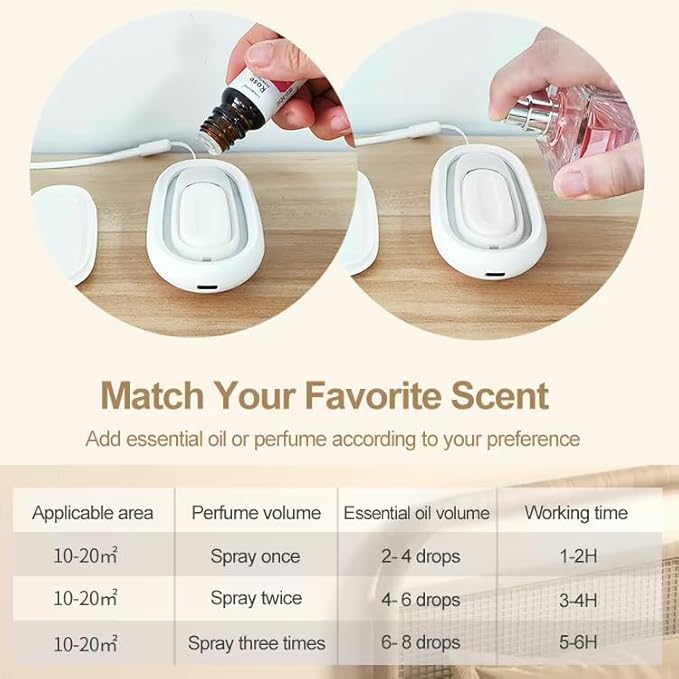 Travel Mini Diffuser for Essential Oils Multifunction Waterless Mini Car Aromatherapy Diffuser for Room Office Bedroom(Black)