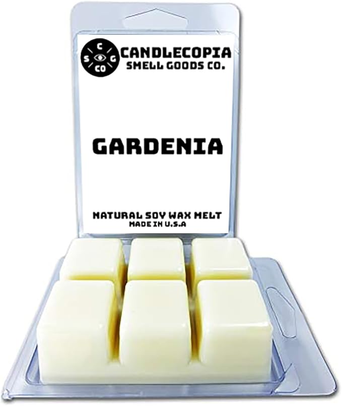 Gardenia Strongly Scented Hand Poured Vegan Wax Melts, 12 Scented Wax Cubes, 6.4 Ounces in 2 x 6-Packs