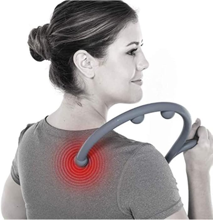 Mount Plus MP005 Back Massager Handheld Tool | Back and Neck Massager | Trigger Point Therapy Self Massage Tool | Fibromyalgia Pain Relief (1 Pack Purple)