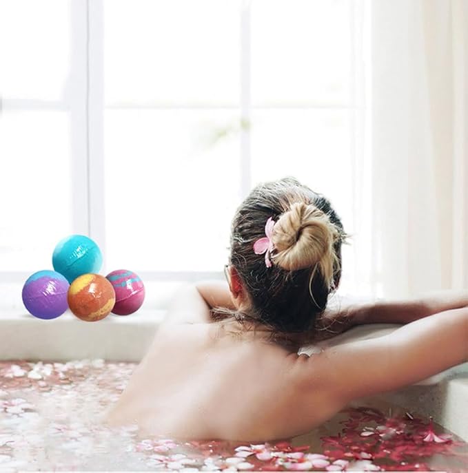 Bath Bombs Salt Balls,12 PCS Gift Set,Vanilla Lavender l Rose Extract Essential Oils,Moisturizing Dry Skin,Fizzy Spa,Relaxing,Bubble Bath Bomb for Gifts Idea for Men Women