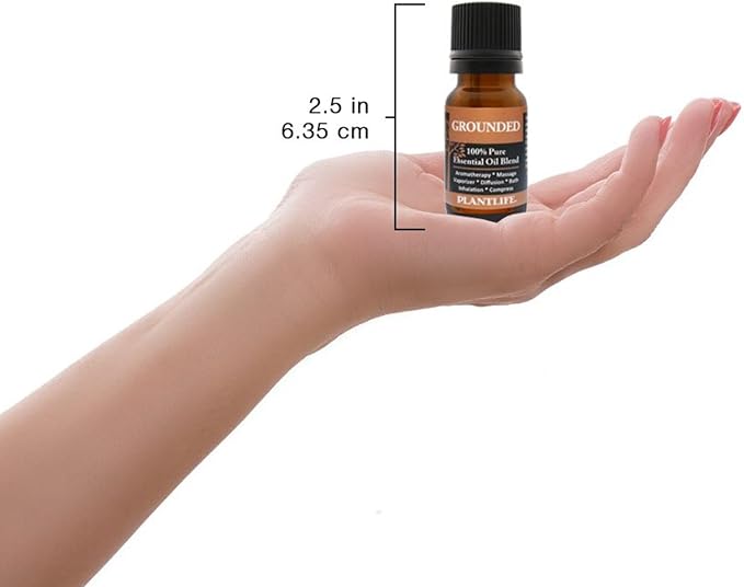 Plantlife Grounded Aromatherapy Essential Oil Blend - Straight from The Plant 100% Pure Therapeutic Grade - No Additives or Fillers - Made in California 10 ml
