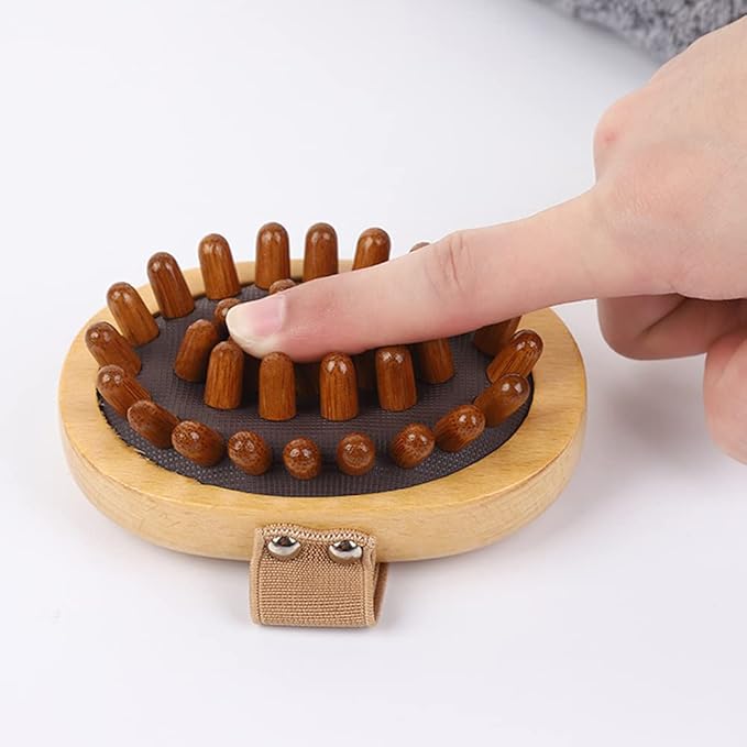 BoAn 2 Piece Shower Brush Set - Natural Wooden Massage Brush for Dry Skin, Lymphatic Drainage and Cellulite Care Body Brush for Exfoliating Body Scrubber and Cellulite Treatment