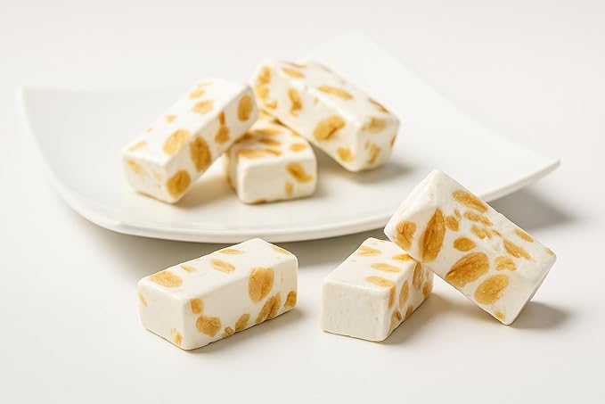 Andy Anand Chocolatier Sugar Free Roasted Almond Soft Nougat Brittle - Made in Europe Gluten Free Diabetic Friendly Nougat Candy, Unforgettable Flavor,Bite With Italian Nougat Brittle (Pack of 2)