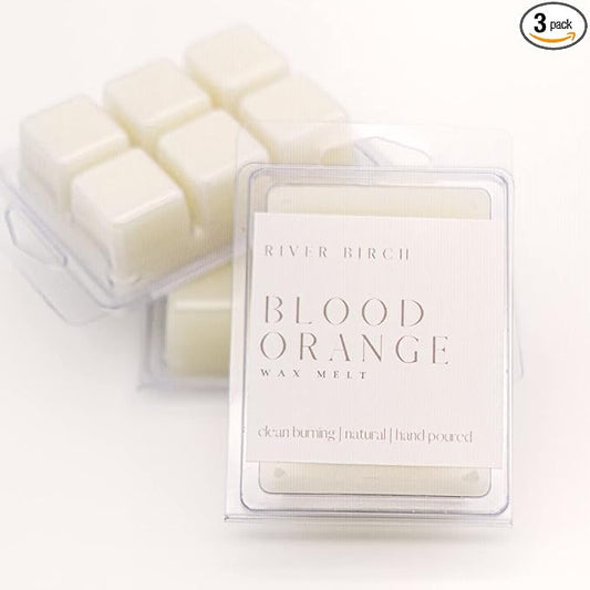 River Birch Candles Blood Orange 3-Pack Soy Wax Melts | Premium, All-Natural, Non-Toxic | 7.5 oz. Total | Cozy Relaxing Gifts for Home | Made in USA