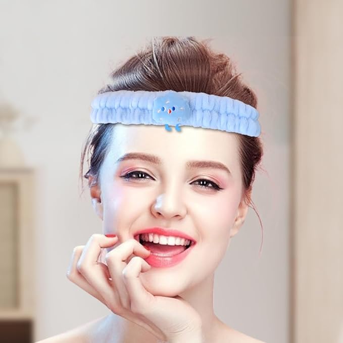 PERFECTSIGHT Spa Headband for Washing Face, Cute Hair Band for Washing Face Shower Yoga Sports Beauty Skincar Party, Soft Fluffy Makeup Headband, Kawaii Facial Headbands for Woman Girls
