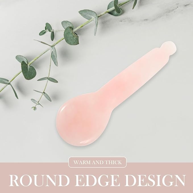 balacoo Rose Quartz Gua Sha Scraping Massage Tool: Natural Jade Gua Sha Massage Tool for Face Neck Body Acupressure and Circulation Promotion (Pink)