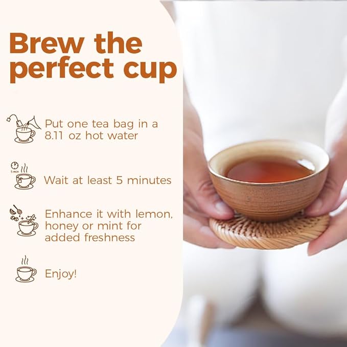 WOTIHA-Natural Ginger Turmeric Cinnamon Tea 180g,100% Natural High-Concentration Ingredients ,Herbal Tea Bags, Rich in FlavorNon-GMO • Additive-Free • Caffeine-Free • Vegan.