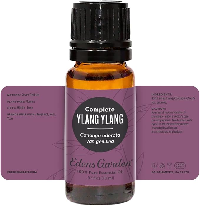Edens Garden Ylang Ylang- Complete Essential Oil- 100% Pure Premium Grade, Undiluted, Natural, Therapeutic, Aromatherapy, The Best for Diffuser, Face, Candle, Laundry 10 ml (.33 fl oz)
