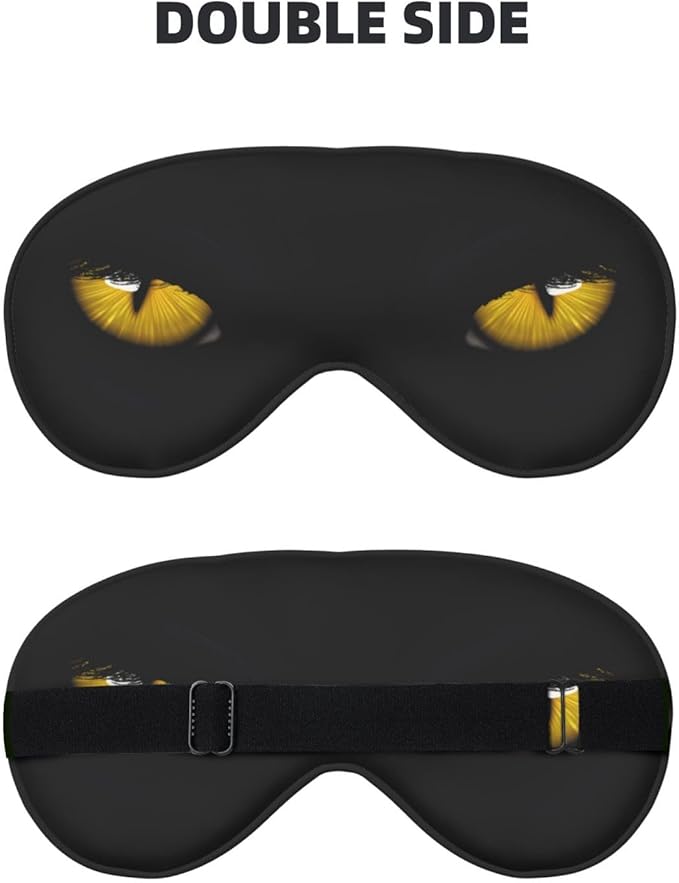 Yellow Eyeballs in Dark Sleeping Eye Mask Eye Mask for Sleeping Soft Comfort Eye Shade Blackout Eye Cover for Deep Rest Travel Nap Meditation
