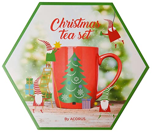 ACORUS Christmas Tea Set, Herbal Fruit Tea Gift Set, 60 Assorted Tea Bags Variety Pack, Herbal Tea and Fruit Tea Sampler, Specialty Tea Bags Individually Wrapped, Tea Gifts for Women, Men, Tea Lovers