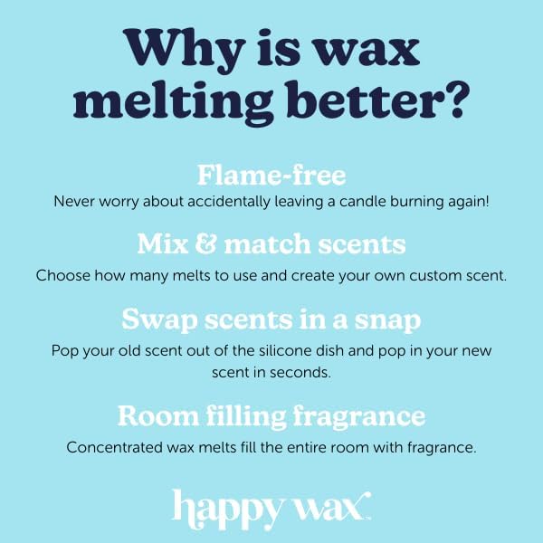 Happy Wax Fan Favorites Collection Scented Natural Soy Wax Melts – 6 Total Oz. of Scented Wax Melts, Collection Includes Lemon Verbena, Calming Lavender, and Vanilla Sandalwood