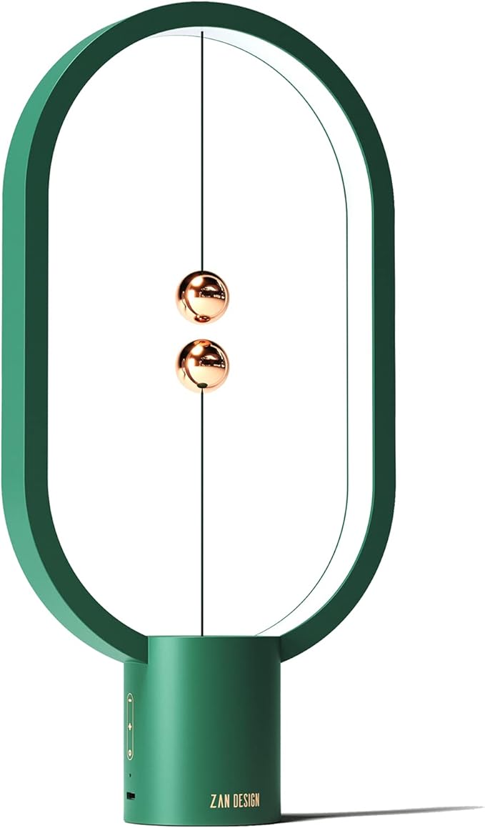 Heng Balance Light, USB Powered LED Table lamp, Creative, Magnetic Switch Night Light, dimmable Eye Protection Table lamp, Used for Gifts, Decoration Bedside, Dormitory and Office(Green)