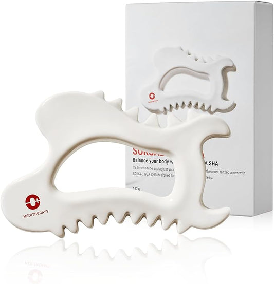 MEDITHERAPY SOKSAL GUASHA,Ceramic Gua Sha,Body Massage Tool, Korean Body Guasha, Guasha Board, Face Lift, Muscle Relief Massage Board (Body Massager)