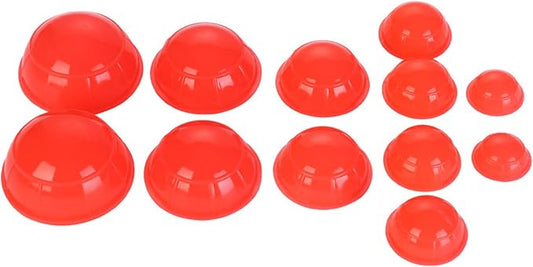 12 Piece Cupping Set Vacuum Cupping Therapy Set Stronger Suction for Myofascial Massage, Muscle, Nerve, Joint Pain Relief Facial Body Massage, Pain Relief, Muscle Relaxation Joint Pain(Red