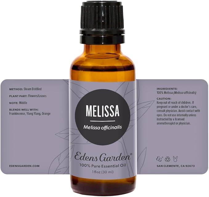 Edens Garden Melissa Essential Oil- 100% Pure Premium Grade, Undiluted, Natural, Therapeutic, Aromatherapy, The Best for Diffuser, Candle, Laundry, Humidifiers 30 ml (1 fl oz)