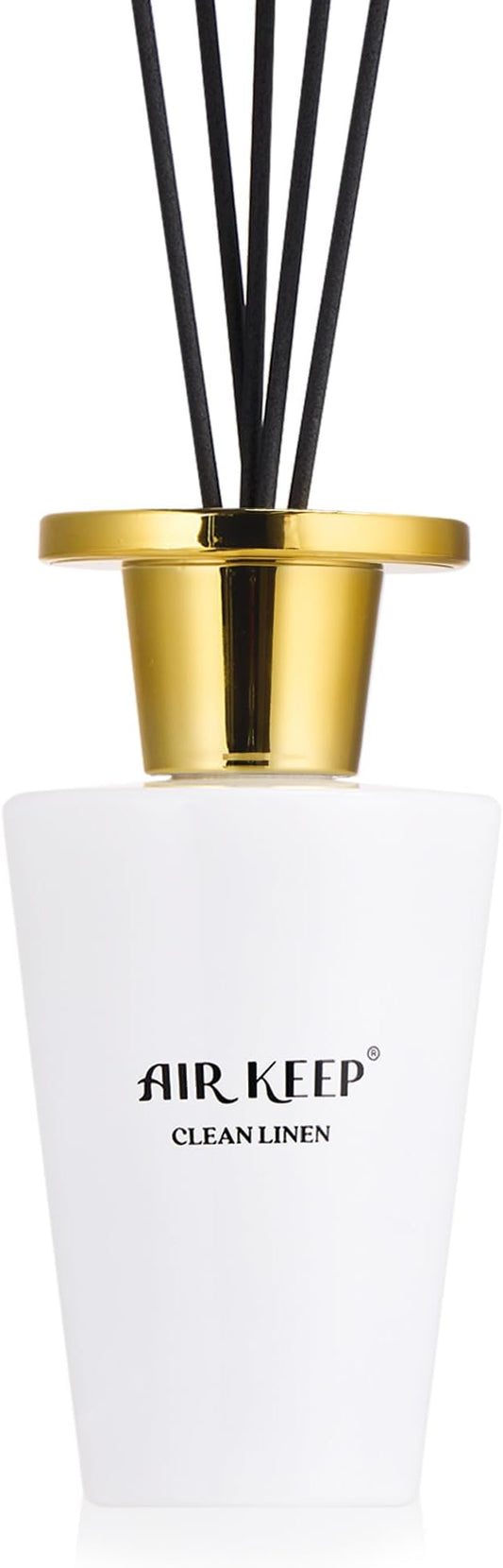 Airkeep Reed Diffuser Set 5.07 fl oz, Clean Linen Scent Diffuser with Sticks, Home Fragrance Oil for Bedroom, Bathroom, Office Decor