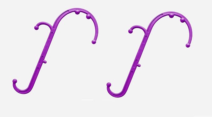 Mount Plus MP005 Back Massager Handheld Tool | Back and Neck Massager | Trigger Point Therapy Self Massage Tool | Fibromyalgia Pain Relief (2 Pack Purple)