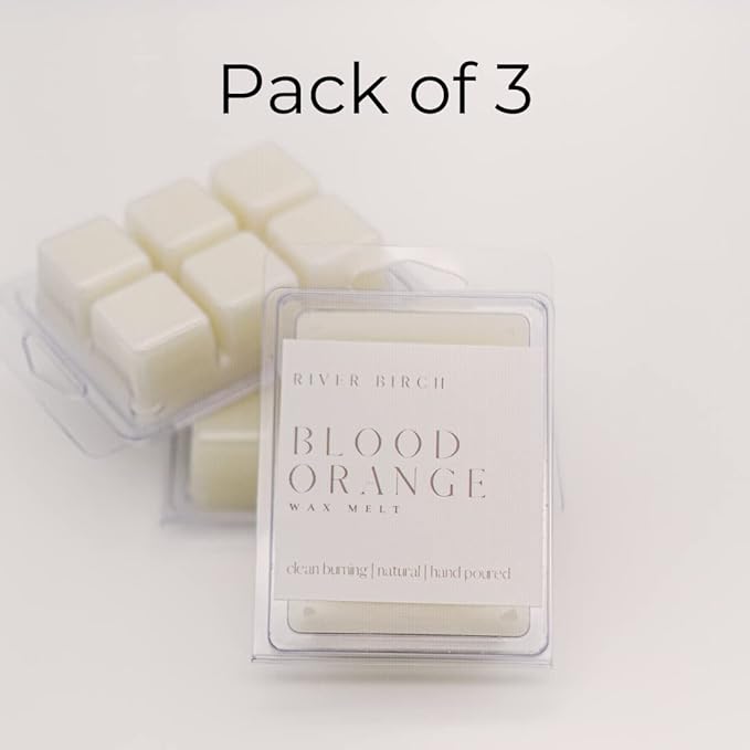 River Birch Candles Blood Orange 3-Pack Soy Wax Melts | Premium, All-Natural, Non-Toxic | 7.5 oz. Total | Cozy Relaxing Gifts for Home | Made in USA
