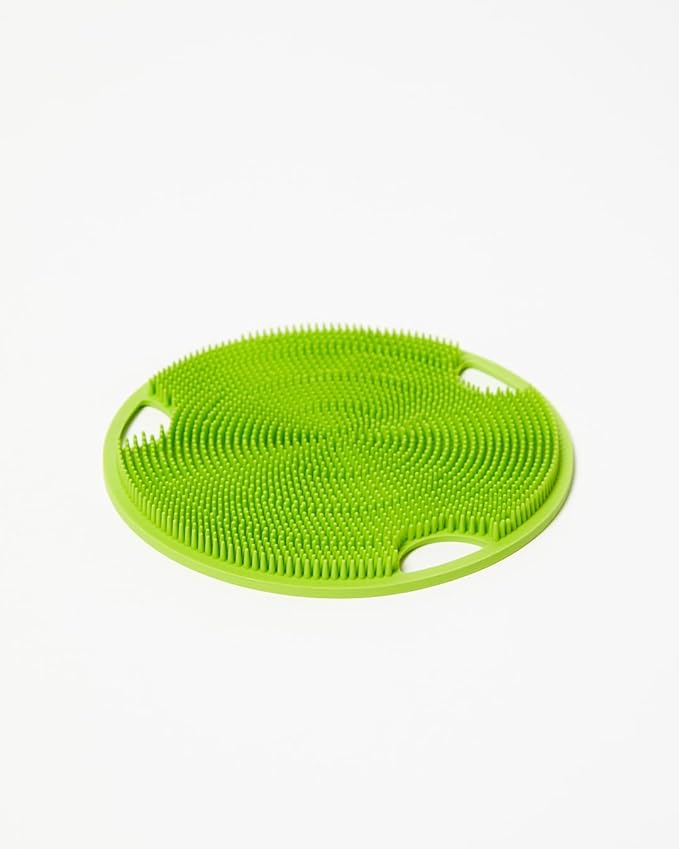 Boie USA Flat Body Scrubber - Hygienic, Exfoliating Loofah Alternative - Feels Like Silicone Scrubber Gentle on Sensitive Skin, Hypoallergenic, BPA- & Latex-Free, Made in The USA (Lime)