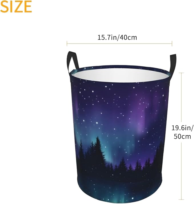 Laundry Basket Starry Night Collapsible Large Capacity,Dirty Clothes Basket Durable Lightweight Hamper With Handles Ideal For Clothes,Toys Home Organization size19.6"L x 15.7"W,63L