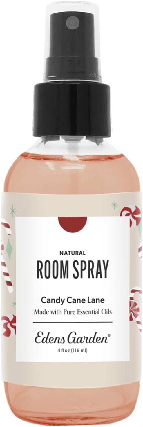 Edens Garden Candy Cane Lane Natural Room & Linen Spray – 100% Pure Essential Oil Holiday Mist for Christmas, Linens & Home – Non-Toxic, Long-Lasting Scented Aromatherapy Spray, 4 fl oz (118 ml)