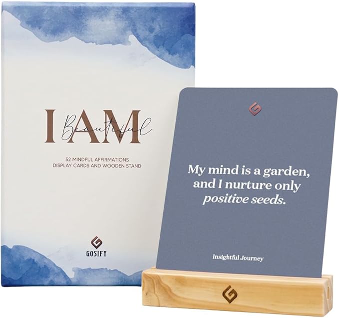 52 Positive Classic Affirmation Cards for Women with Display Stand - Mindful Affirmations to Build Success - Daily Growth Challenges & Inspiration - Mindfulness & Self Care Gift for Women, Men