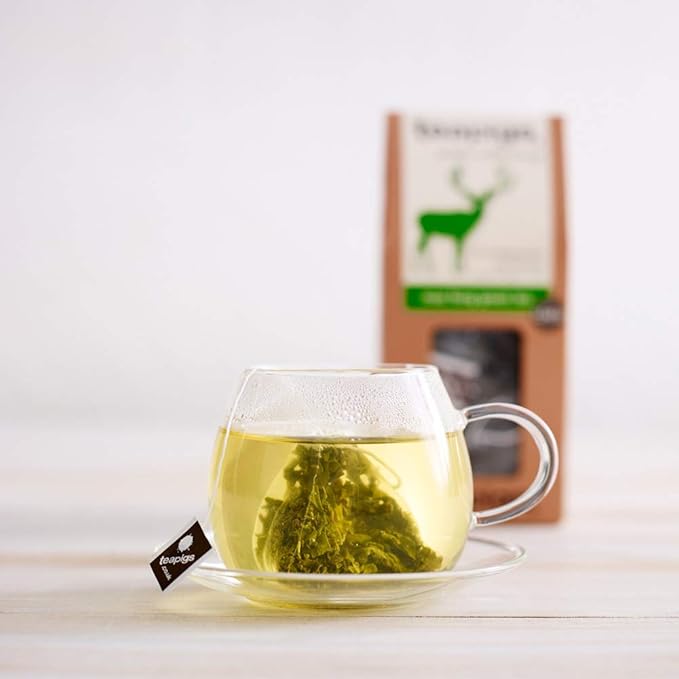 Teapigs Mao Feng Green Tea Bags Made With Whole Leaves, caffeine-free, natural ingredients (1 Pack of 50 Teabags)