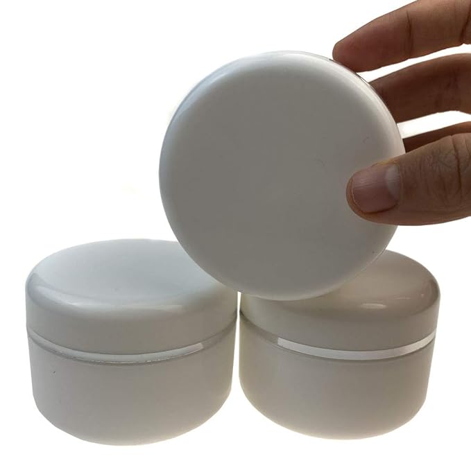 6PCS White Plastic Creams Jar with Inner Liners and Lid Empty Refillable Cosmetic Face Lotions Ointments Bottles Containers Lip Balm Storage Scrub Lotions Dispenser Jars Pots(250ML/8.45OZ)