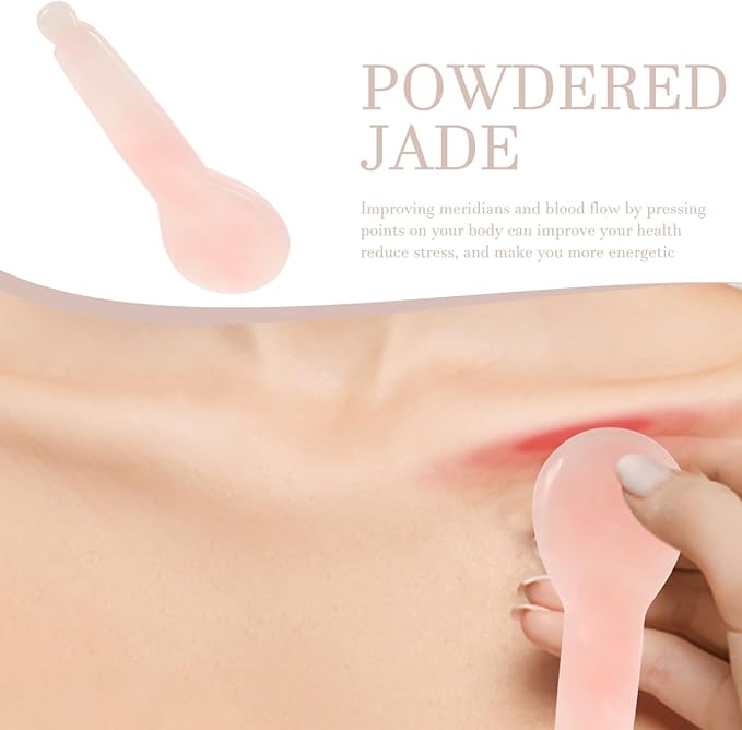 balacoo Rose Quartz Gua Sha Scraping Massage Tool: Natural Jade Gua Sha Massage Tool for Face Neck Body Acupressure and Circulation Promotion (Pink)
