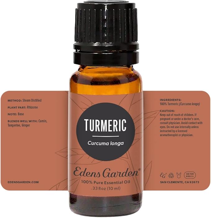 Edens Garden Turmeric Essential Oil- 100% Pure Premium Grade, Undiluted, Natural, Therapeutic, Aromatherapy, The Best for Diffuser, Skin, Face, Kid Safe 10 ml (.33 fl oz)