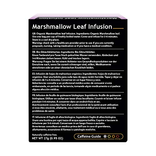 Buddha Teas - Marshmallow Leaf Tea - Herbal Tea - For Health & Wellbeing - With Flavonoids, Magnesium, Calcium & Iron - Clean Ingredients - Caffeine Free - OU Kosher - 18 Tea Bags (Pack of 1)