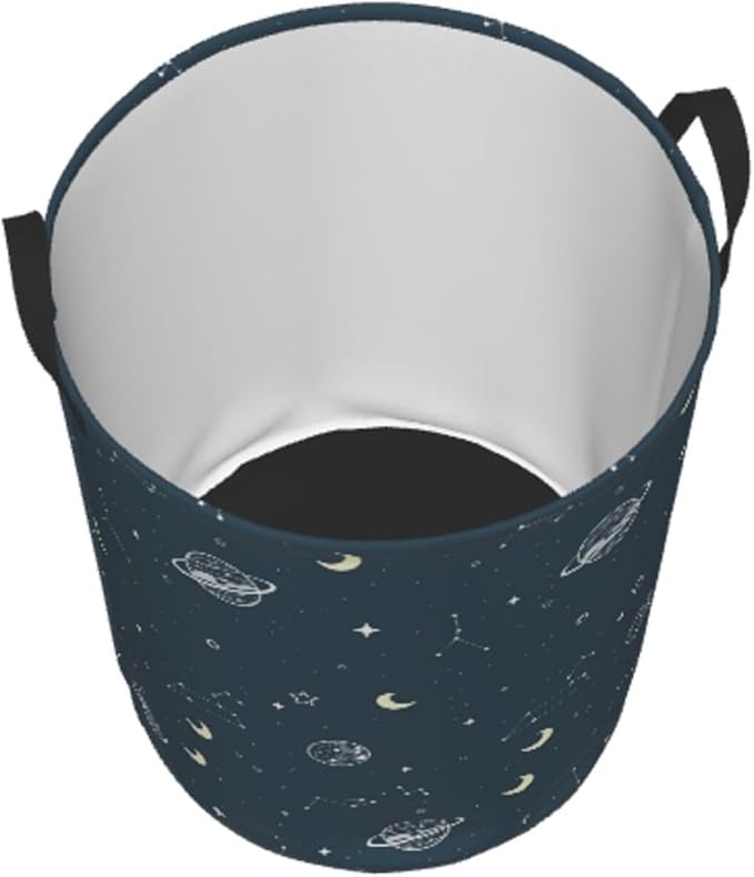 Laundry Basket Moon Space Collapsible Large Capacity, Dirty Clothes Basket Durable Lightweight Hamper With Handles Ideal For Clothes, Toys Home Organization