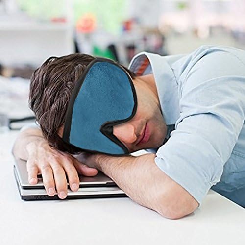Adjustable Eye Sleep Mask - LYOOLY 2 Pack Upgraded 3D Contoured Sleeping Masks for Men Women - 100% Blackout Eye Shades Blindfold Eye Cover for Complete Darkness and Free Movement of The Eyes (Blue)