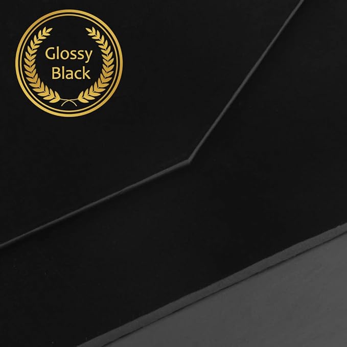 1 Pack Black Gift Boxes with Lids Small 12 x 8 x 2.7 Inches Clothes Gift Boxes for Presents Shirt Gift Boxes with Ribbon Magnetic Gift Boxes Bulk Cute Box for Packaging (Glossy Surface)