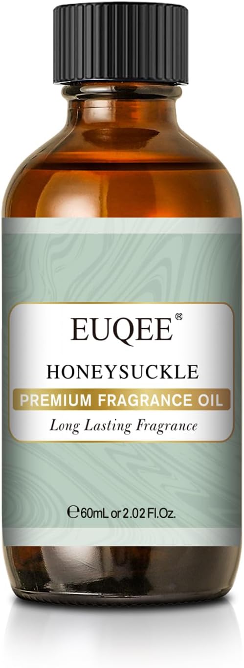 EUQEE Honeysuckle Fragrance Oil 60 ml Premium Fragrance Essential Oil with Glass Dropper for Candle Making, DIY Bath Bombs, Aromatherapy (2.02 Fl oz)