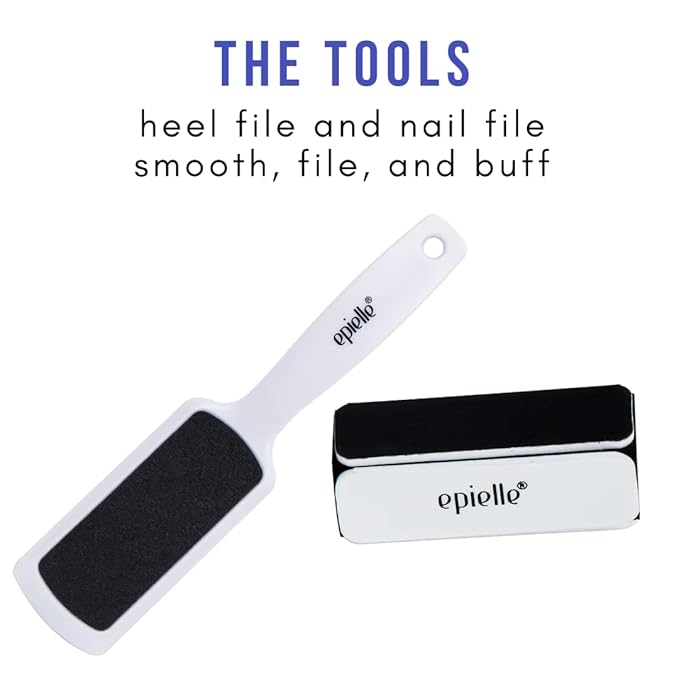 Epielle Mani-Pedi Care Kit, 6 Pampering Spa Essentials, Nail Buffing, Exfoliating, Repairing & Softening, Hand and Foot Care, At-Home Spa Kit, Self Care Gifts for Women, Korean Skin Care Set