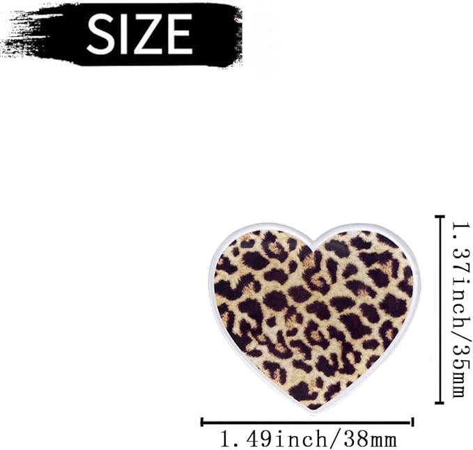 6Pcs Leopard Heart Car Air Freshener Clips - Fashion Animal Print Vent Decor Accessories, Long-Lasting Scent Diffusers for Women Girls, Cute Auto Interior Charms
