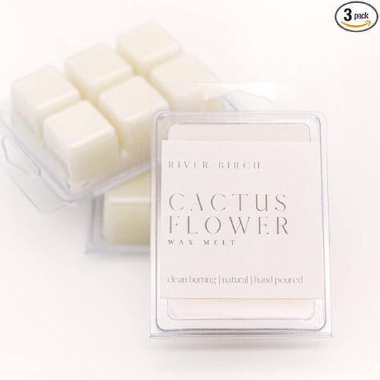 River Birch Candles Cactus Flower 3-Pack Soy Wax Melts | Premium, All-Natural, Non-Toxic | 7.5 oz. Total | Cozy Relaxing Gifts for Home | Made in USA