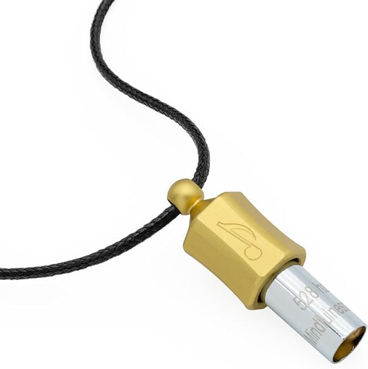 528 Hz Breathing Meditation Whistle Stress Relief Calm Meditation Whistle Frequency Sound Healing Device by Adjusting The Breathing for Anxiety Relief Gold