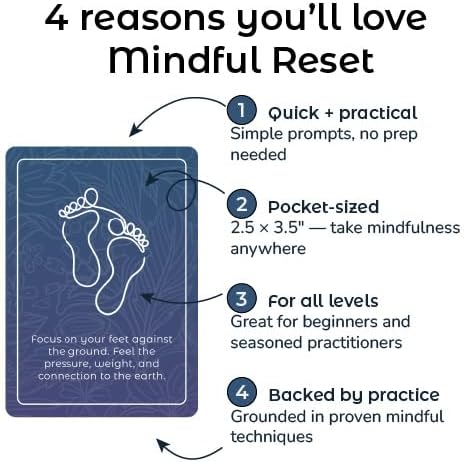 52 Mindfulness Cards, Stress and Anxiety Relief Mindfulness Tools, Therapy Games, Positive and Inspirational Gifts, Wellness and Meditation Tools, Affirmation Notes for Women and Men