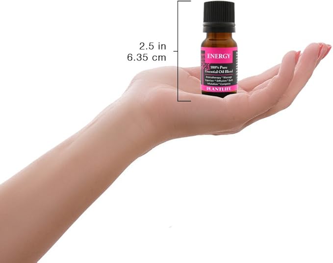 Plantlife Energy Aromatherapy Essential Oil Blend - Straight from The Plant 100% Pure Therapeutic Grade - No Additives or Fillers - Made in California 10 ml