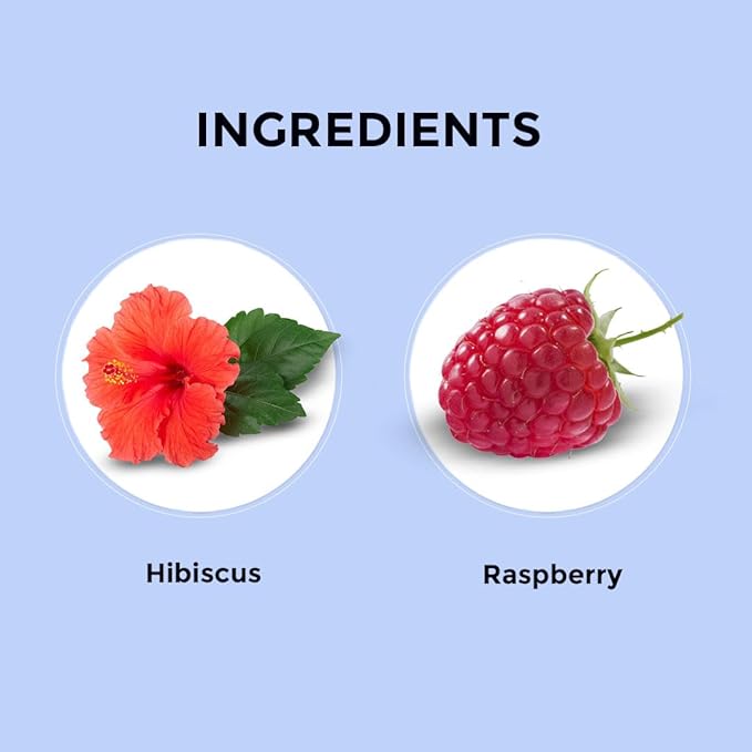 BLUE TEA - Hibiscus Tea - 18 Count - Raspberry - Pyramid Plant Based Tea Bag | SKIN GLOW ENHANCING TEA | Herbal Tea - Tangy Flavor - Flower Based - Caffeine Free - Vegan - Non-GMO | Tin Packaging