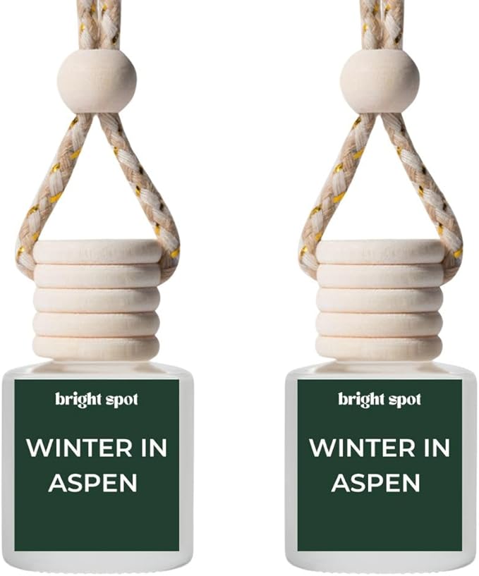 Bright Spot Winter In Aspen Car Air Freshener - Premium Car Hanging Oil Diffuser, Long-Lasting Fragrance up to 120 days for Auto & Home | Crisp & Rich | Pine, Caramel, Vanilla | Non-Toxic